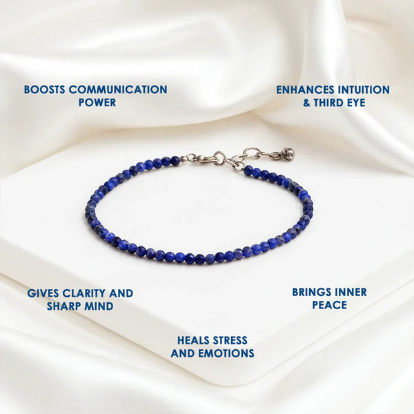 Lapis Lazuli Diamond Cut Anklet: Enhancing Intuition and Spiritual Awareness