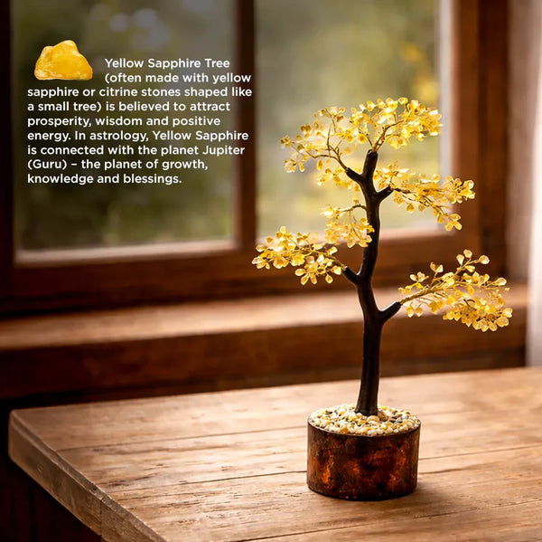 Yellow Sapphire Crystal Tree – Wealth, Wisdom & Success Energy