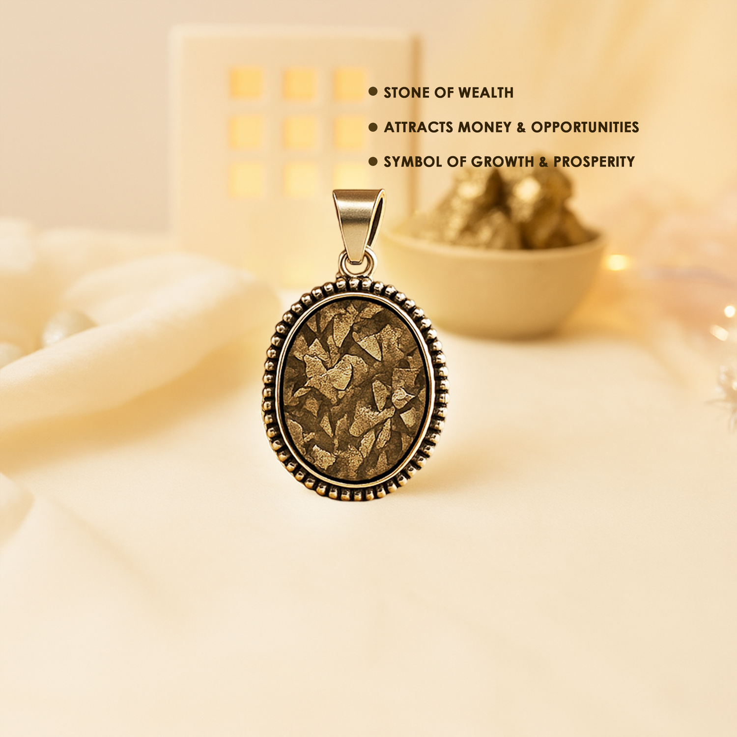 Raw Pyrite Pendant for Wealth & Money