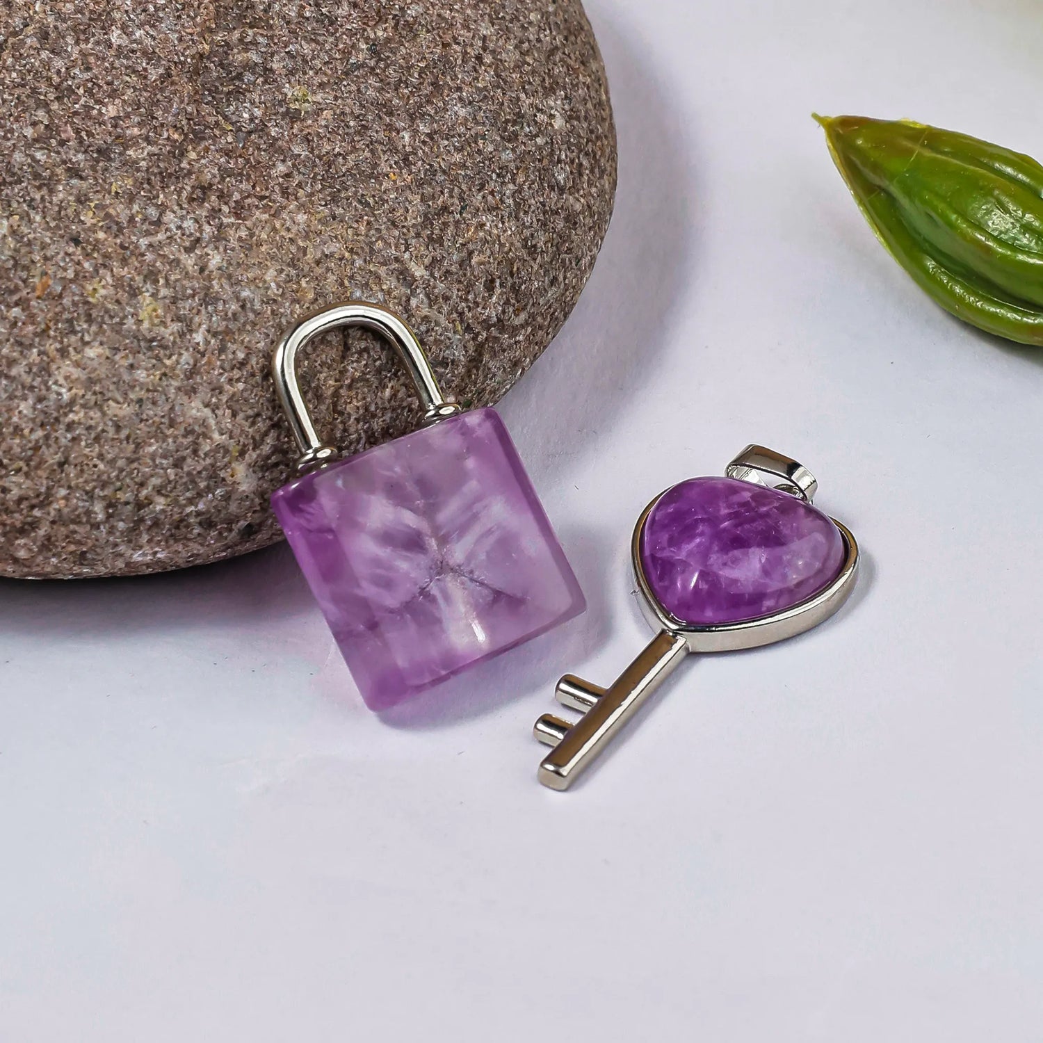 Amethyst Lock And Key Pendant: Emotional Healing & Stress Relief