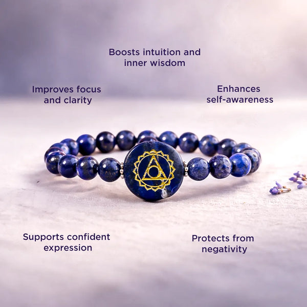 Lapis Lazuli Third Eye Chakra Bracelet – Abhimantrit & Energized