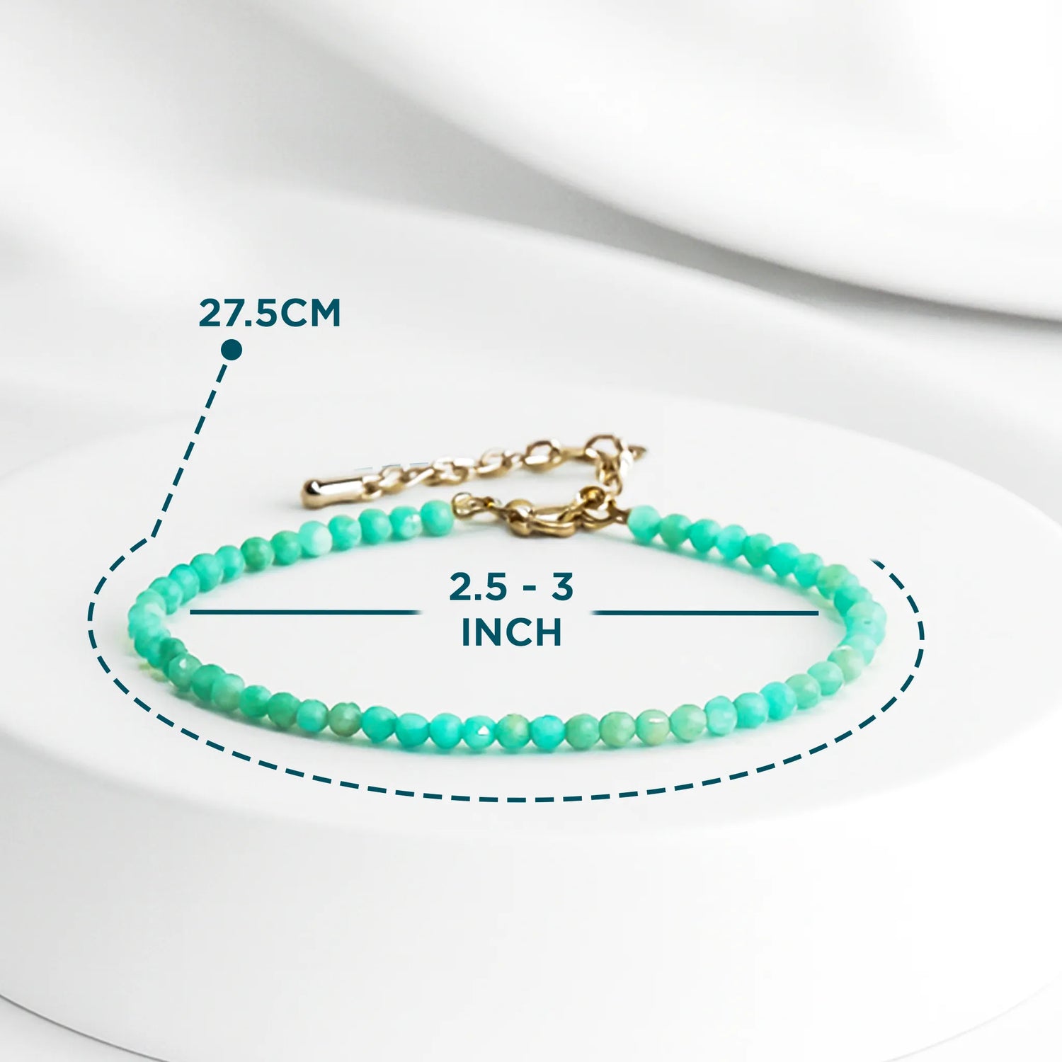 Amazonite Diamond Cut Anklet: Enhances Love, Calms Your Mind, Beautifies Skin