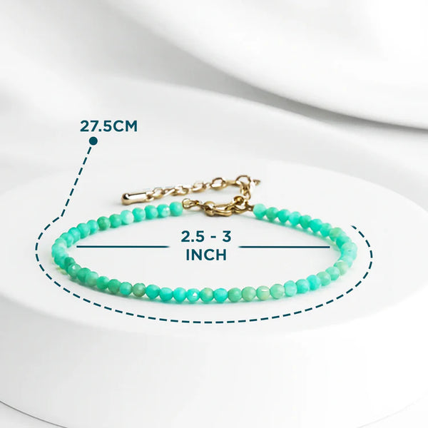 Amazonite Diamond Cut Anklet: Enhances Love, Calms Your Mind, Beautifies Skin