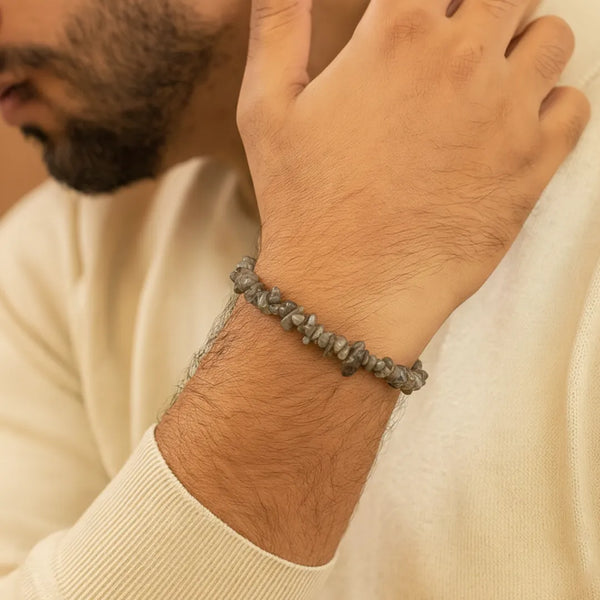 Labradorite Uncut Crystal Bracelet: Release illusion and and Overthinking