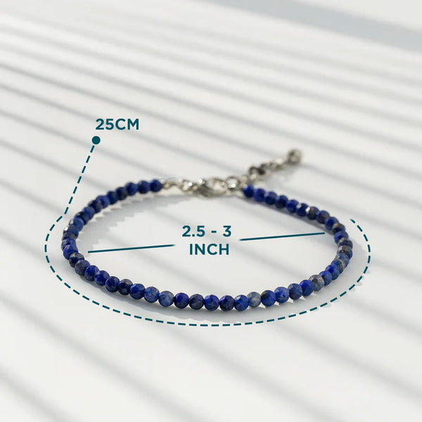 Lapis Lazuli Diamond Cut Anklet: Enhancing Intuition and Spiritual Awareness