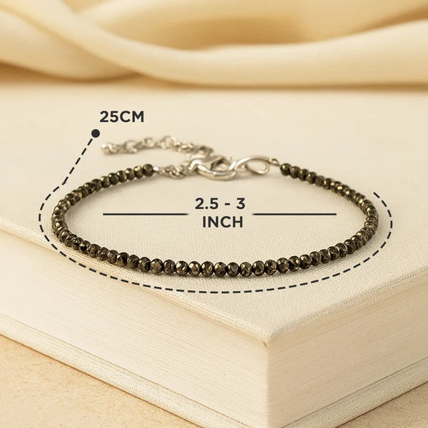 Pyrite Diamond Cut Anklet: Attracts Wealth and Abundance
