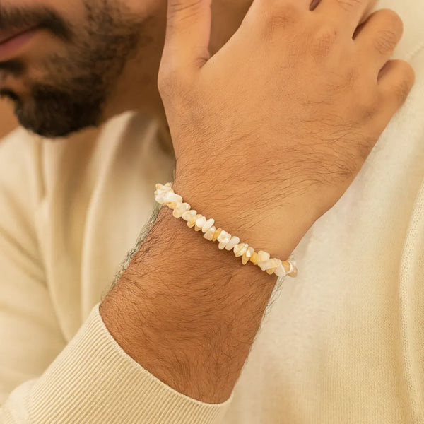 Yellow Aventurine Uncut Crystal Bracelet for Confidence, Positivity & Growth