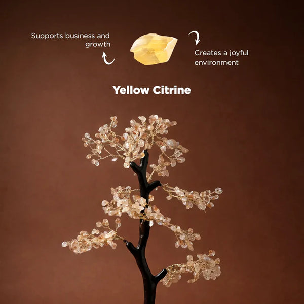 Yellow Citrine Tree – Abhimantrit Crystal Tree for Abundance, Prosperity & Growth