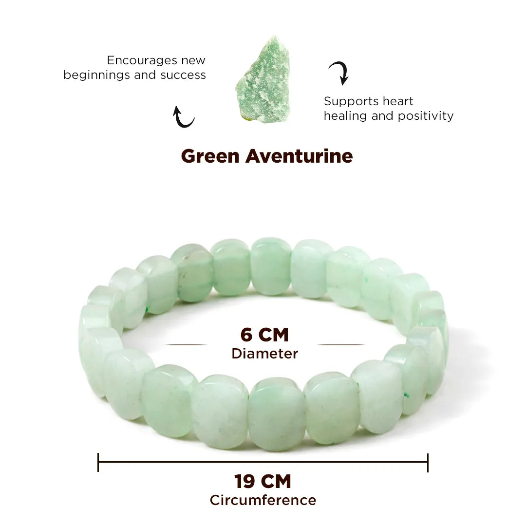 Green Aventurine Emerald Cut Bracelet – Luck, Growth & Emotional Balance
