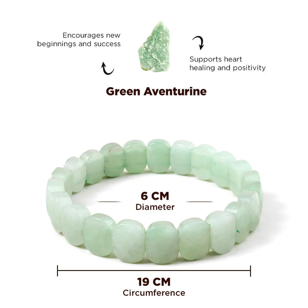 Green Aventurine Emerald Cut Bracelet – Luck, Growth & Emotional Balance