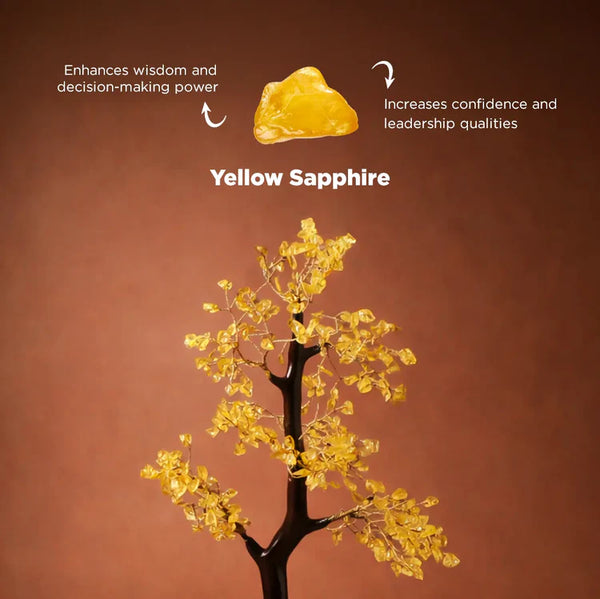 Yellow Sapphire Crystal Tree – Wealth, Wisdom & Success Energy