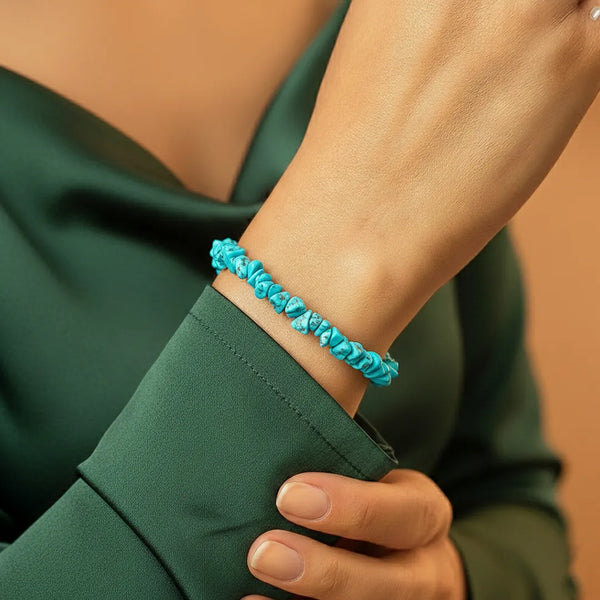 Turquoise Uncut Bracelet: Strengthens Communication & Confidence