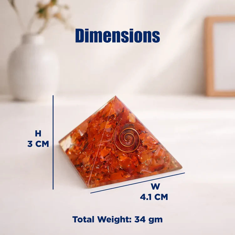Carnelian Pyramid – Confidence, Motivation & Energy Boost Crystal Pyramid