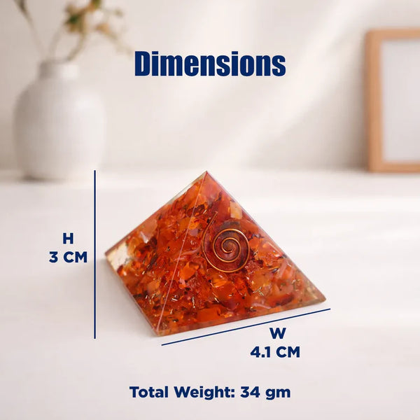 Carnelian Pyramid – Confidence, Motivation & Energy Boost Crystal Pyramid