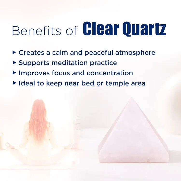 Clear Quartz Pyramid – Energy Cleansing, Meditation & Focus Crystal Pyramid