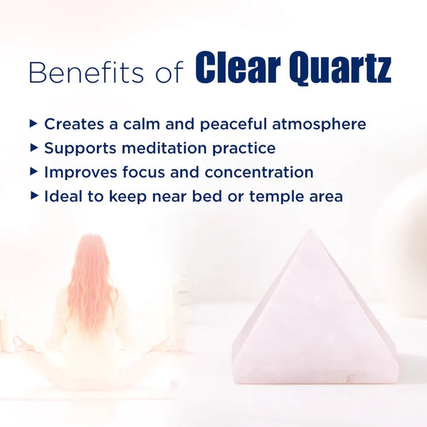 Clear Quartz Pyramid – Energy Cleansing, Meditation & Focus Crystal Pyramid