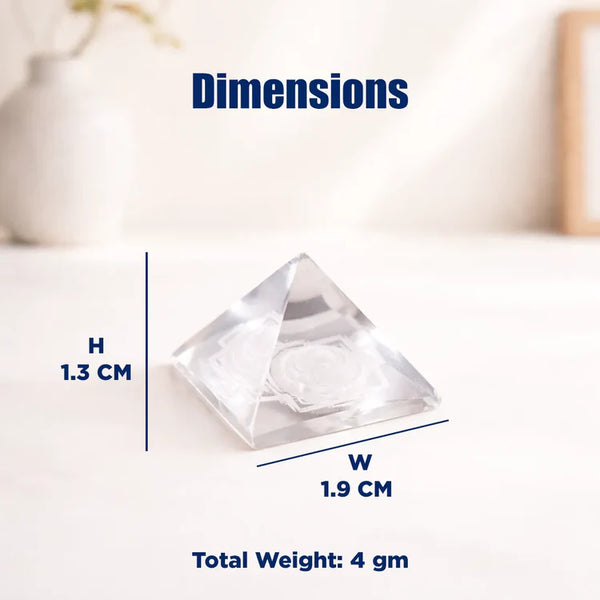 Clear Quartz Shree Yantra Pyramid – Wealth, Prosperity & Energy Amplifier