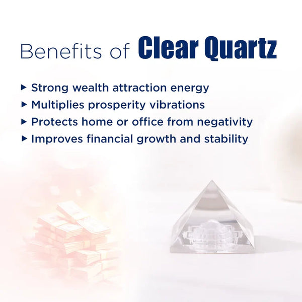 Clear Quartz Shree Yantra Pyramid – Wealth, Prosperity & Energy Amplifier