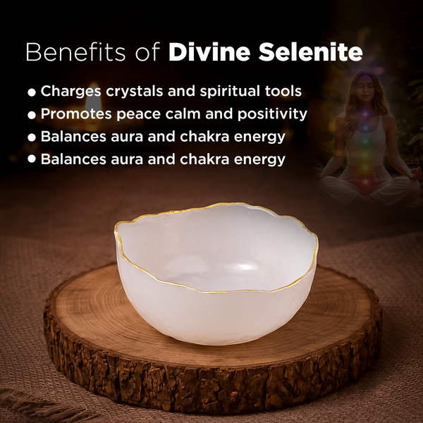 Divine Selenite Bowl - Crystal Cleansing & Energy Bowl