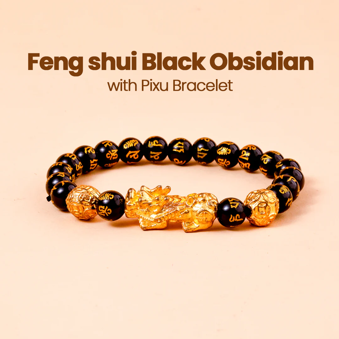 Feng shui Black Obsidian with Pixu Bracelet: Finance & Wealth Enhancer
