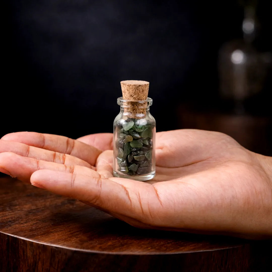 Green Jade Bottle Chips – Luck, Prosperity & Emotional Balance Energy