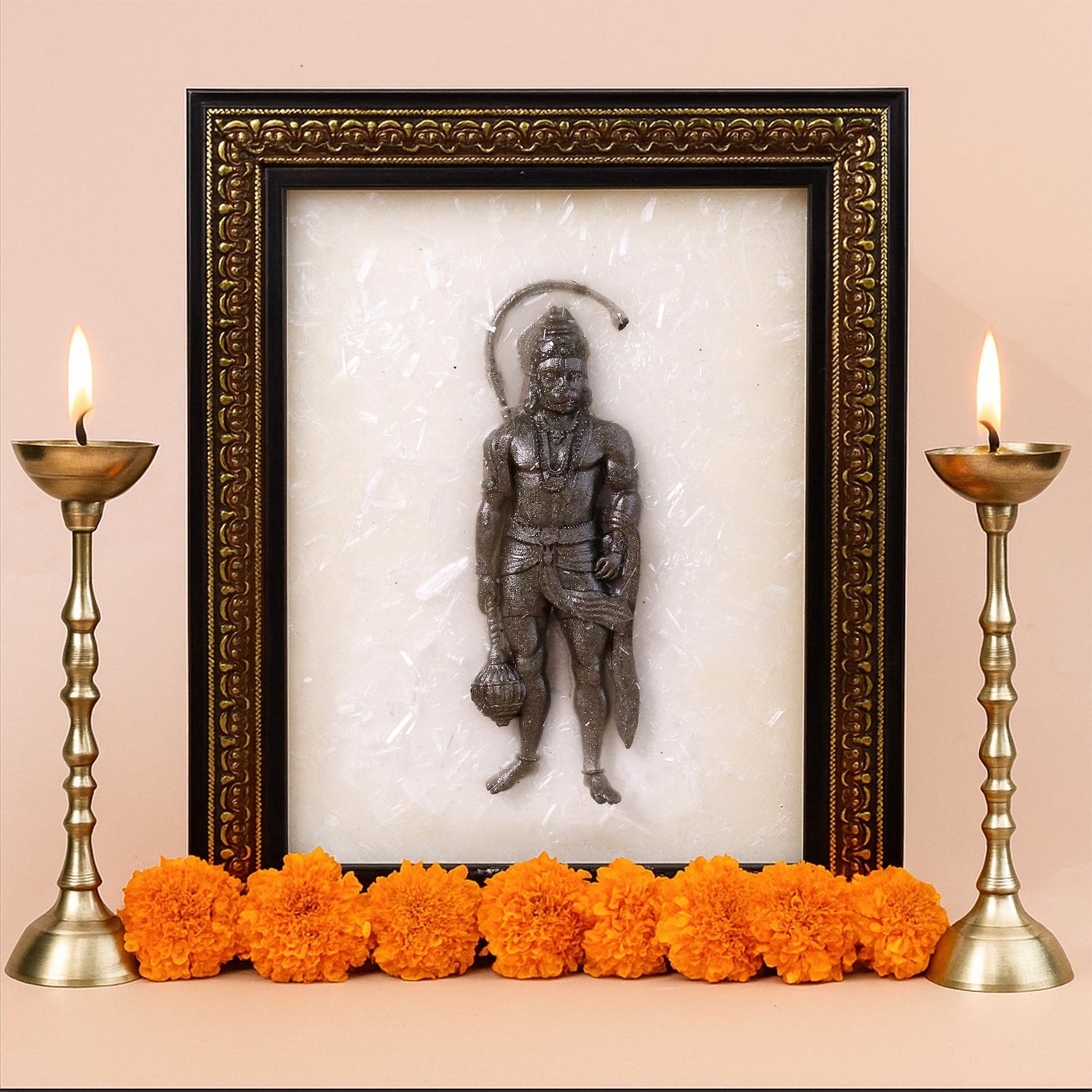 Hanuman Ji On Selenite Frame