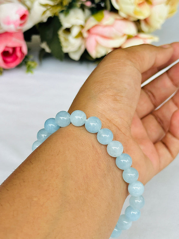Aqua Marine Bracelet (Abhimantrit) for Calmness & Communication