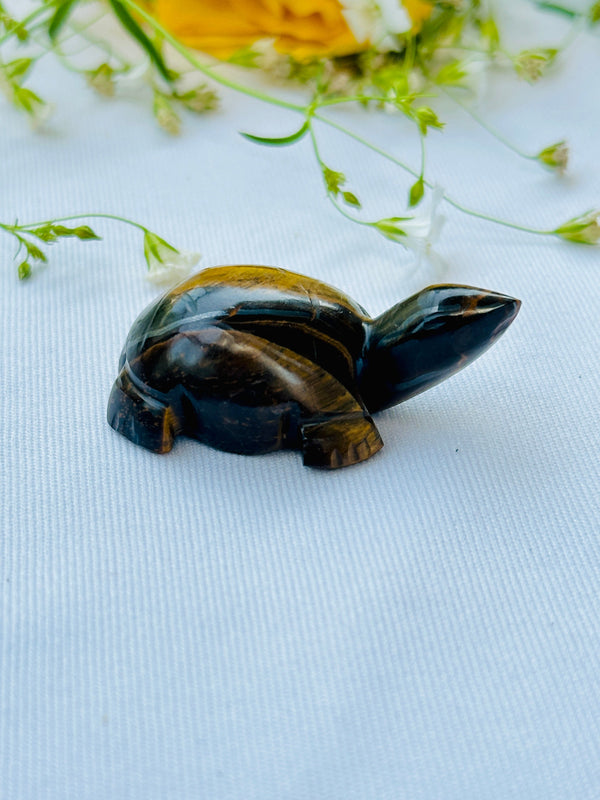 Tiger Eye Stone Turtle