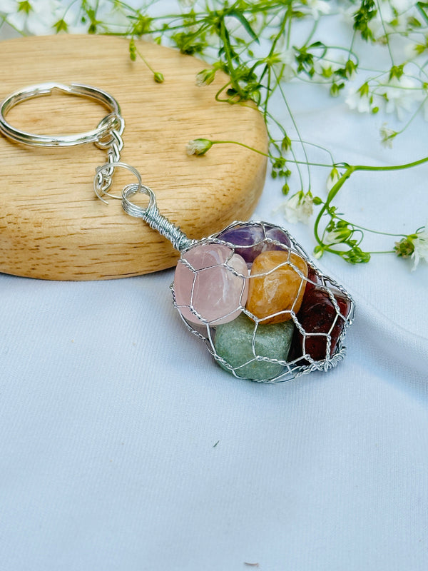 Seven Chakra Stones Key Chain - Abhimantrit