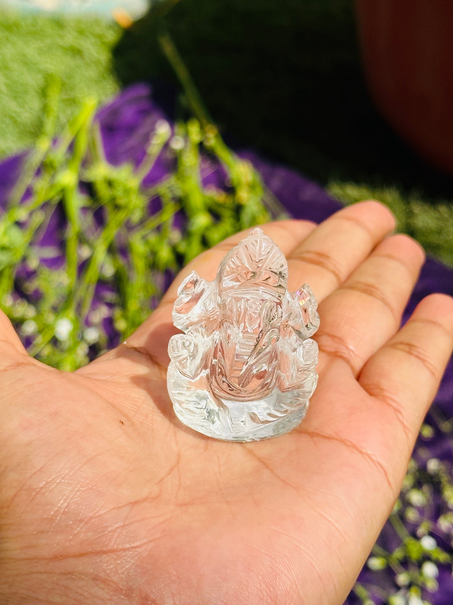 Natural Stone Clear Quartz Ganesh