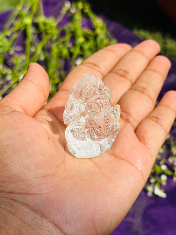 Natural Stone Clear Quartz Ganesh