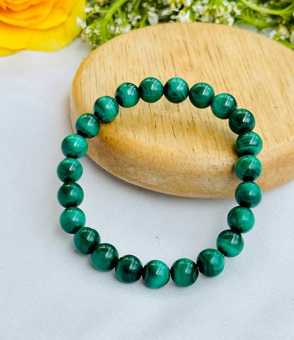 Malachite Bracelet (Abhimantrit) for Protection & Healing