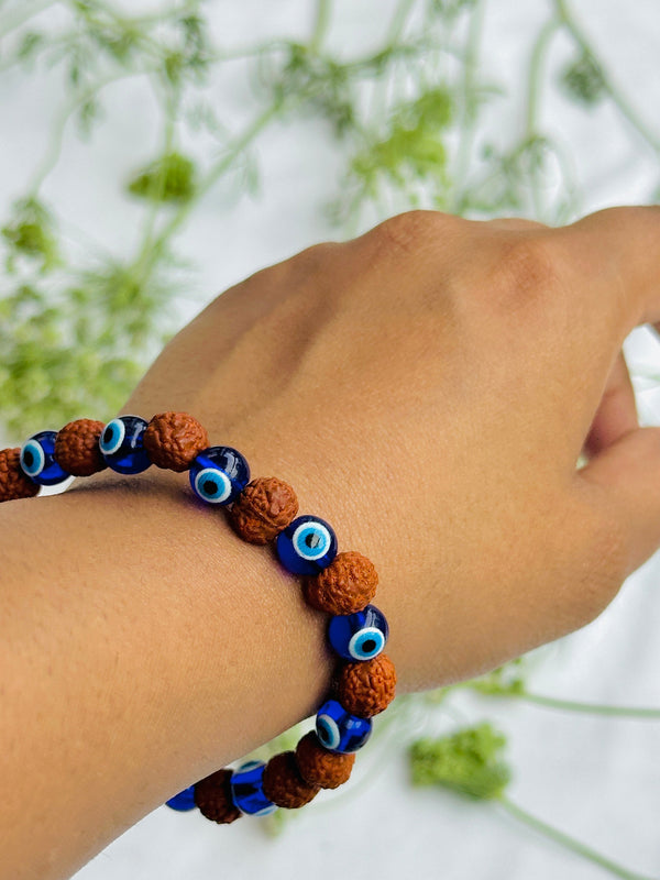 Rudraksha Evil Eye Bracelet for Protection from Nazar & Negative Energy