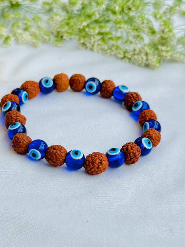 Rudraksha Evil Eye Bracelet for Protection from Nazar & Negative Energy