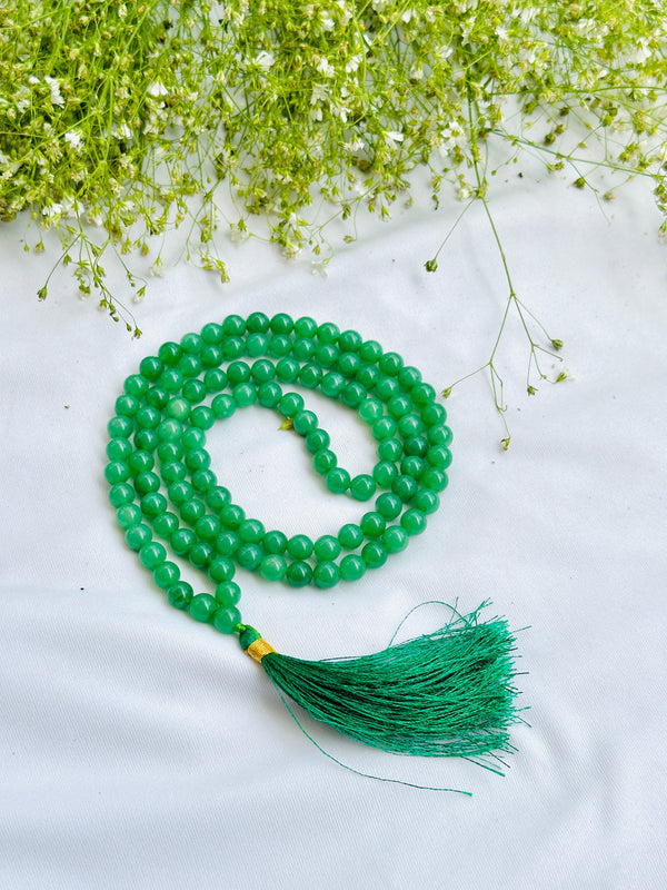Green Aventurine Jap Mala: Promotes Wealth Attraction & Money Growth