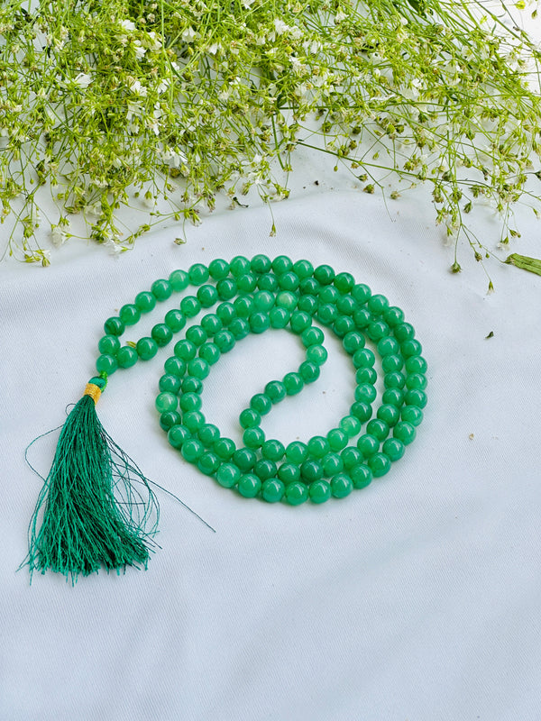 Green Aventurine Jap Mala: Promotes Wealth Attraction & Money Growth