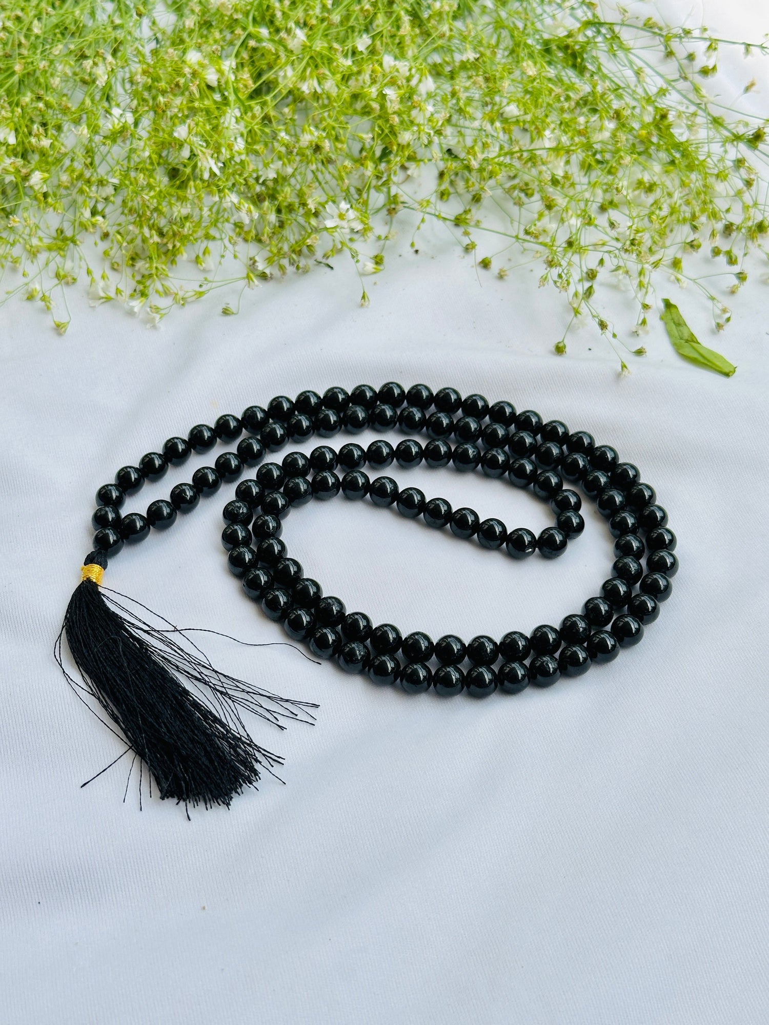 Black Tourmaline Jap Mala: Protect from Psyhic attacks & Negative Engery