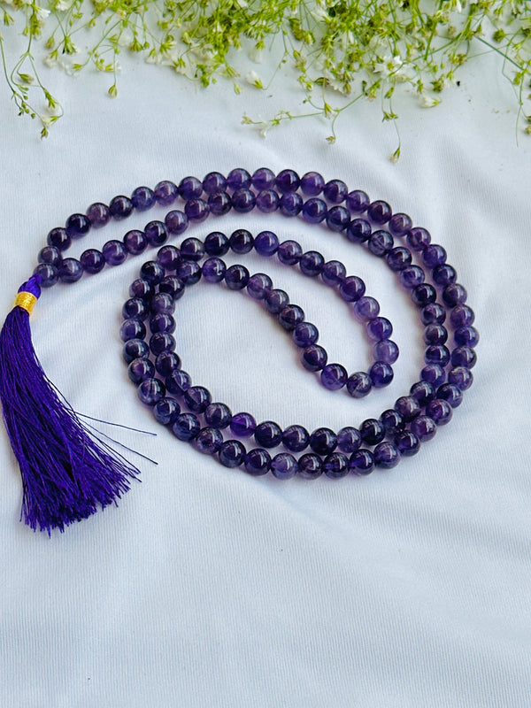 Attract Luck, Enhance Intuition, Improve Health & Skin: Amethyst Jap Mala