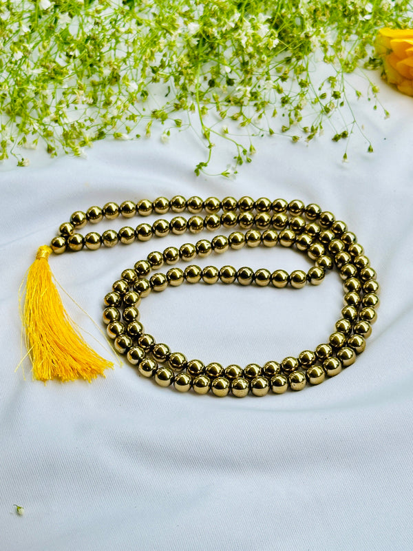 Golden Pyrite Jap Mala: Fame & Fortune Attract