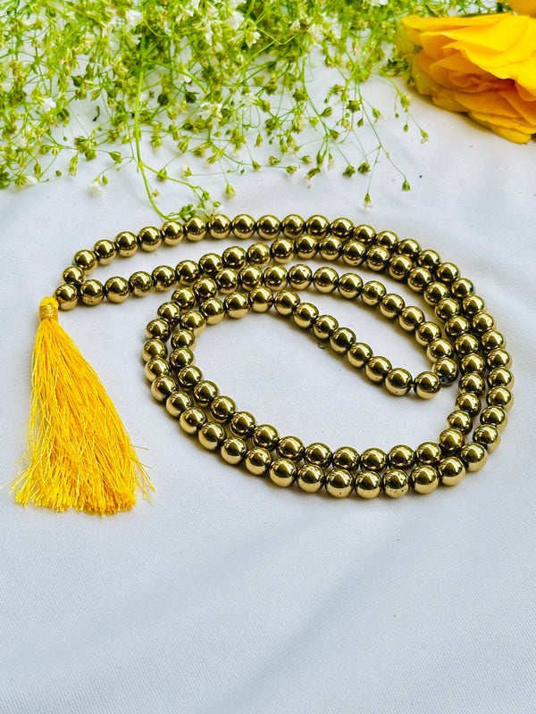 Golden Pyrite Jap Mala: Fame & Fortune Attract