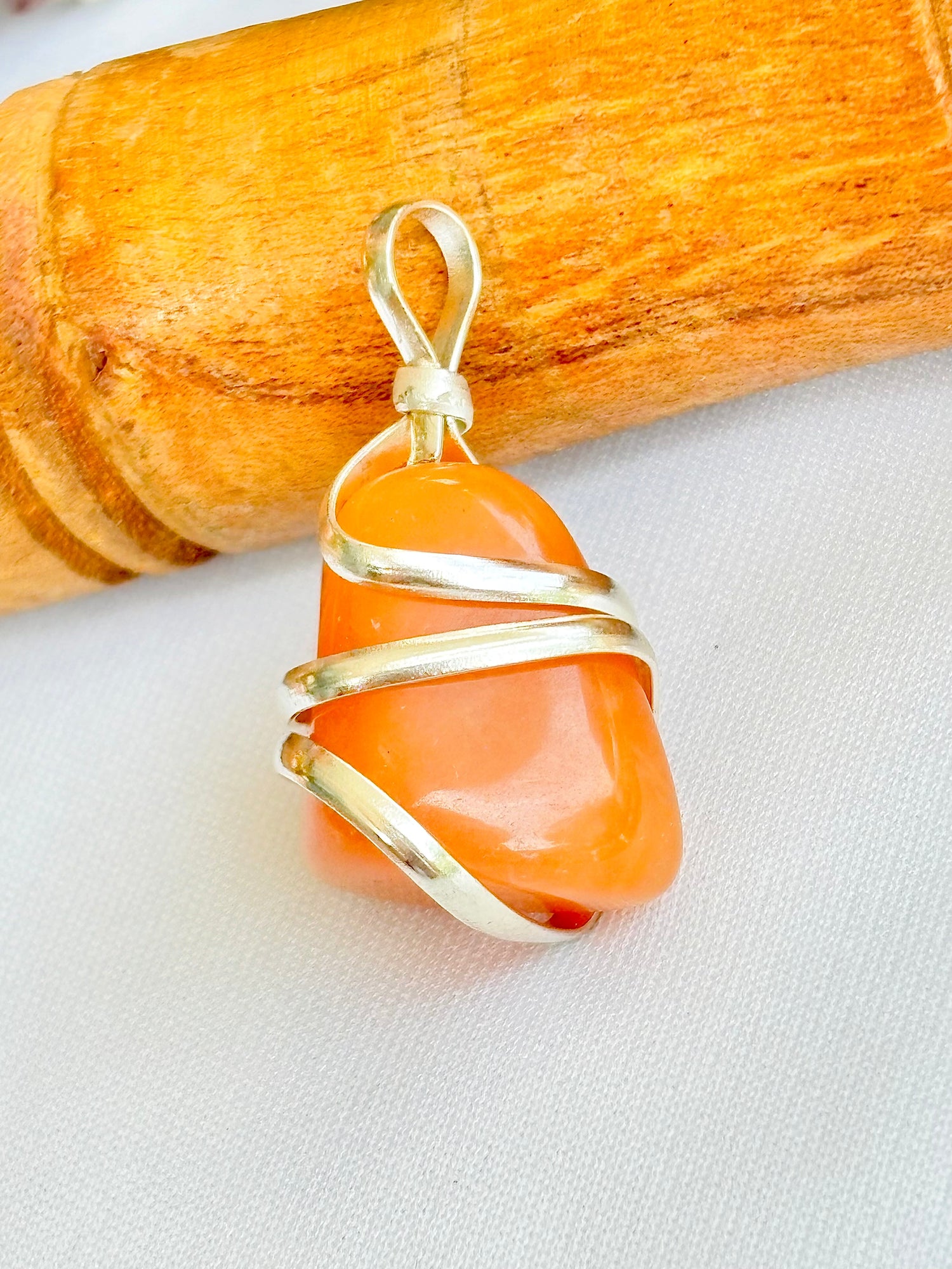 Promotes Harmony, Trust and Understanding in Relationship: Red Aventurine Wrapping Pendant