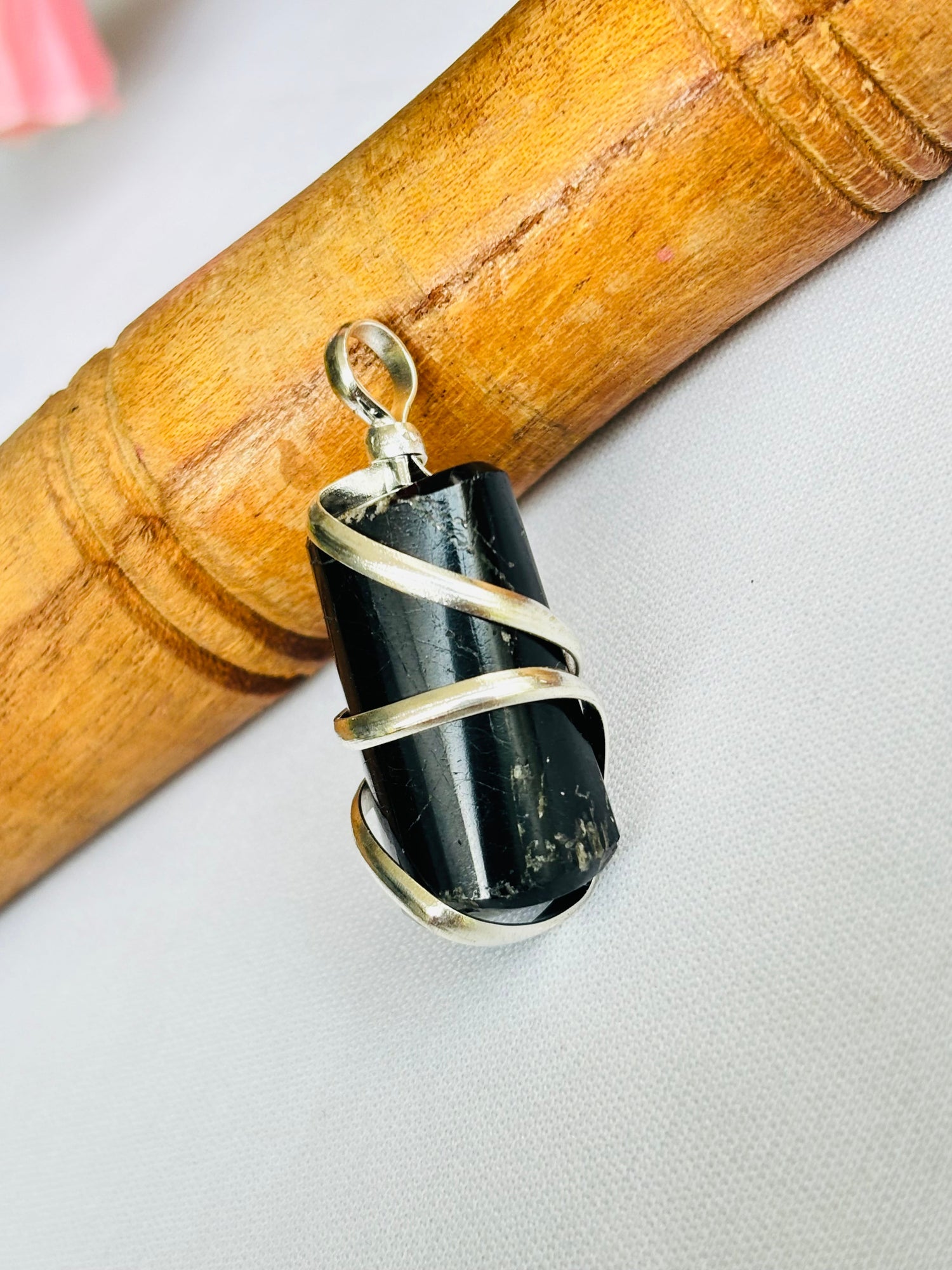 Protect from Psychic Attacks & Negative Energy: Black Tourmaline Wrapping Pendant