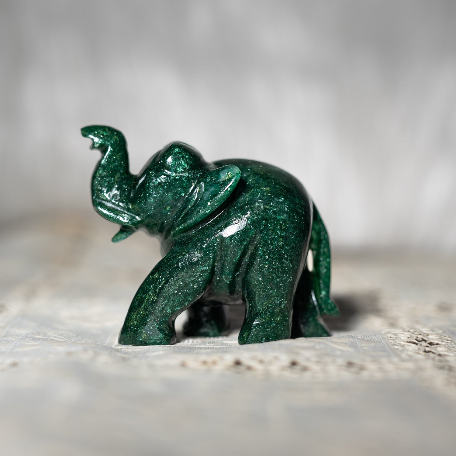 Green Jade Crystal Elephant