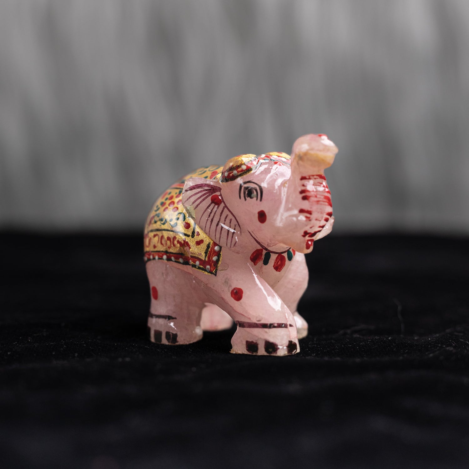 Rose Quartz Crystal Painted Elephant