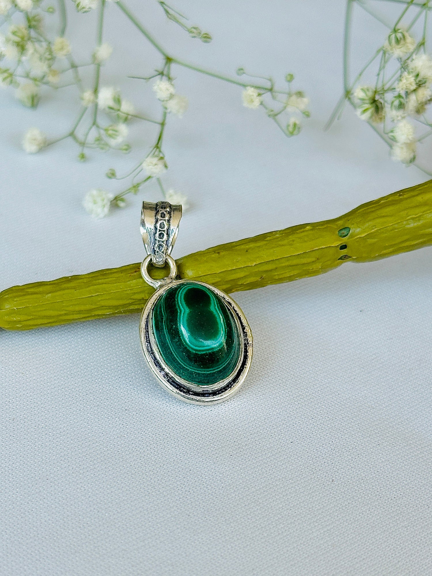 Malachite Crystal Pendant