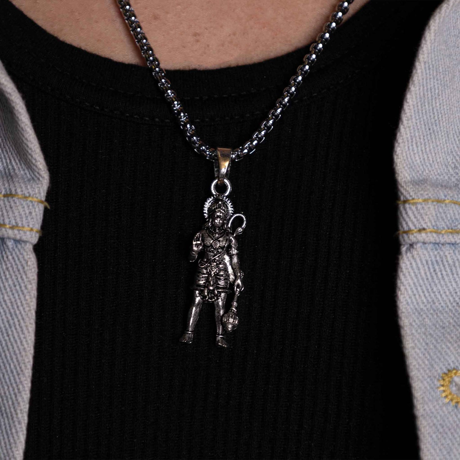 Silver Standing Hanuman ji Pendant