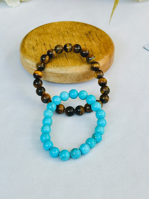 Confidence Booster: Tiger Eye & Turquoise Bracelet