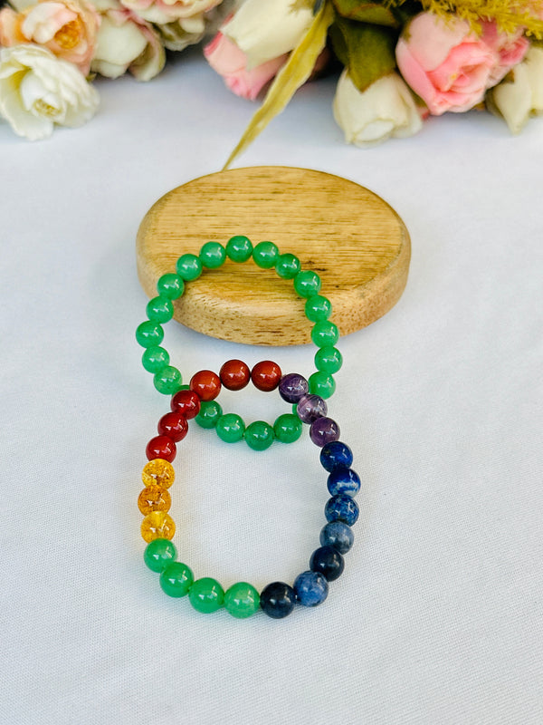 Obstacle Removal: Green Aventurine & Seven Chakra Bracelet