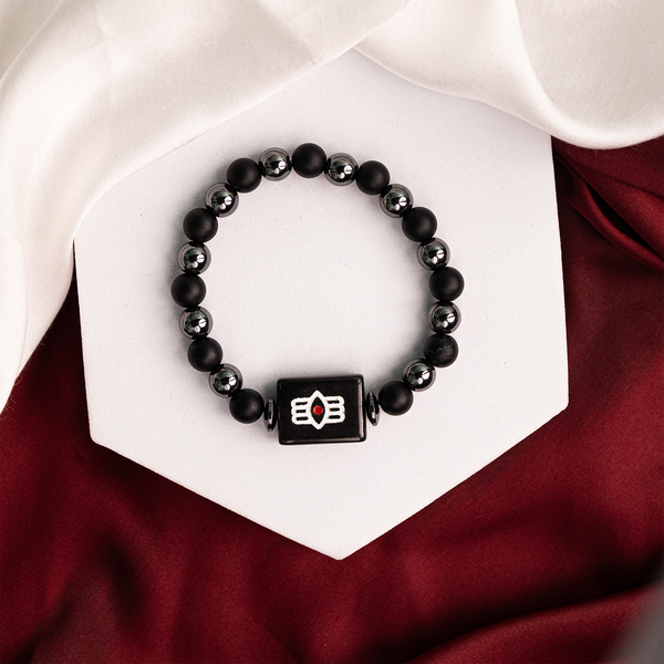 Shiv Netra Bracelet (Hematite, Black Matt Agate & Black Agate Shiva Third Eye) Bracelet
