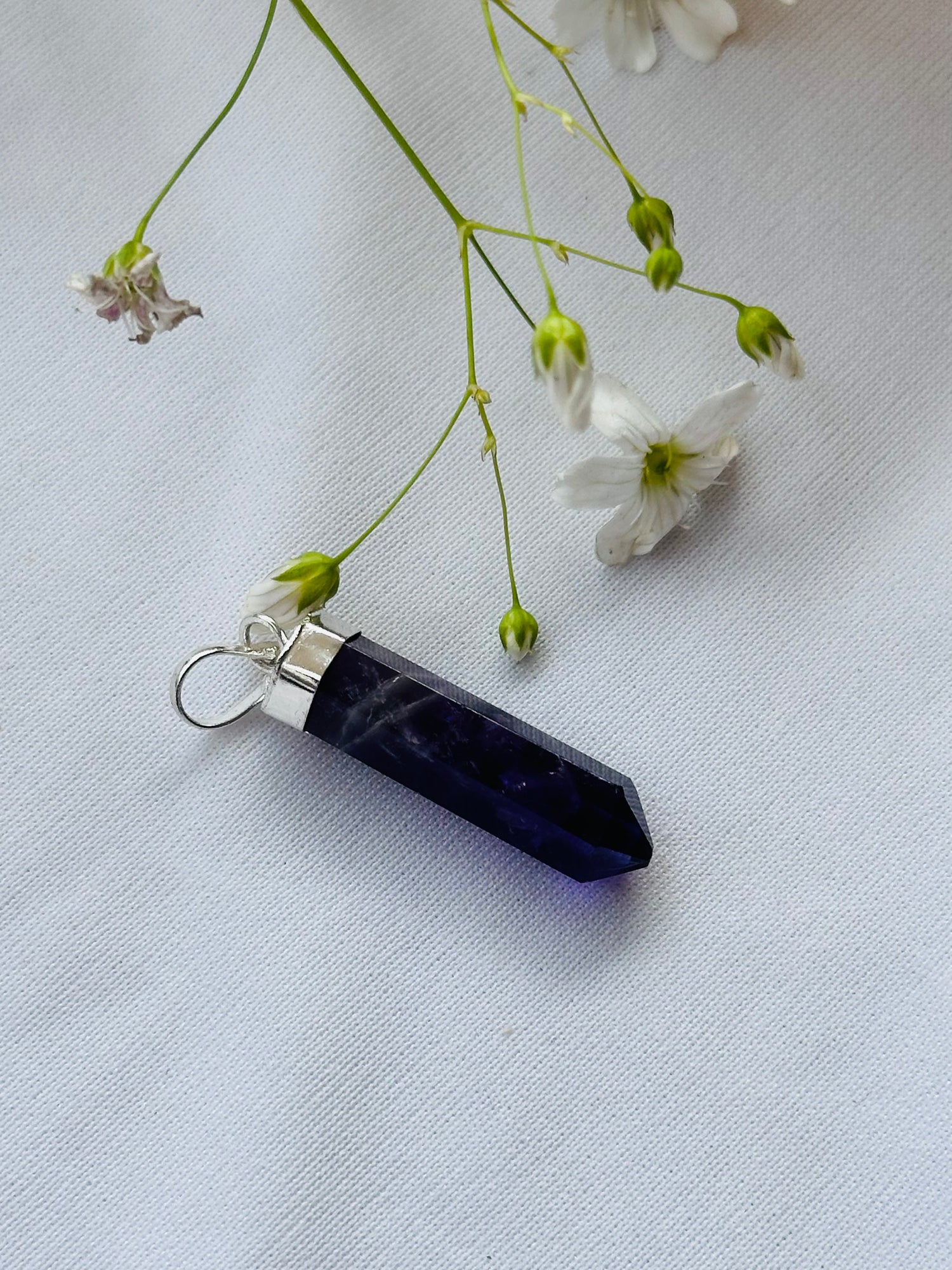 Attract Luck, Enhance Intuition, Improve Health & Skin: Amethyst Pencil Pendant